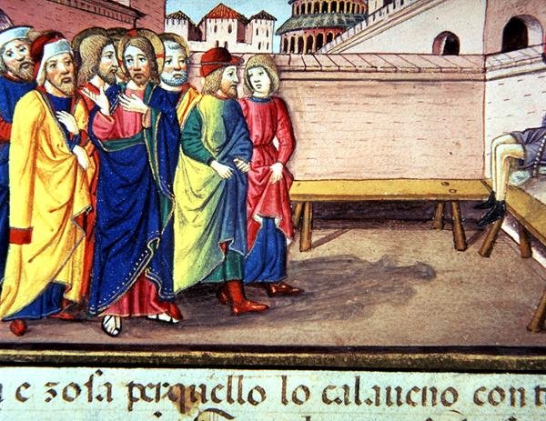 Fol.51v Chrystus wchodzi do Cafarnao (welin) autorstwa Italian School