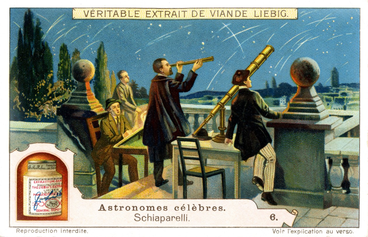 Giovanni Schiaparelli, Obserwacja nieba (druk) autorstwa Italian School