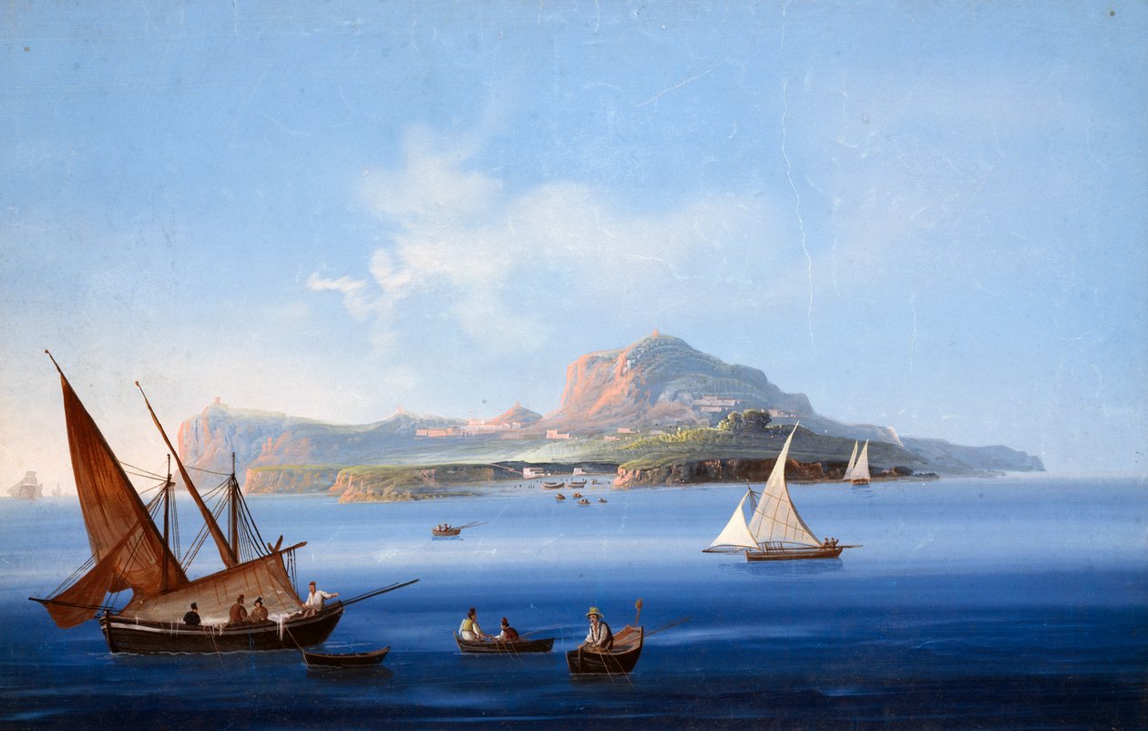 Wyspa Capri (gwasz) autorstwa Italian School