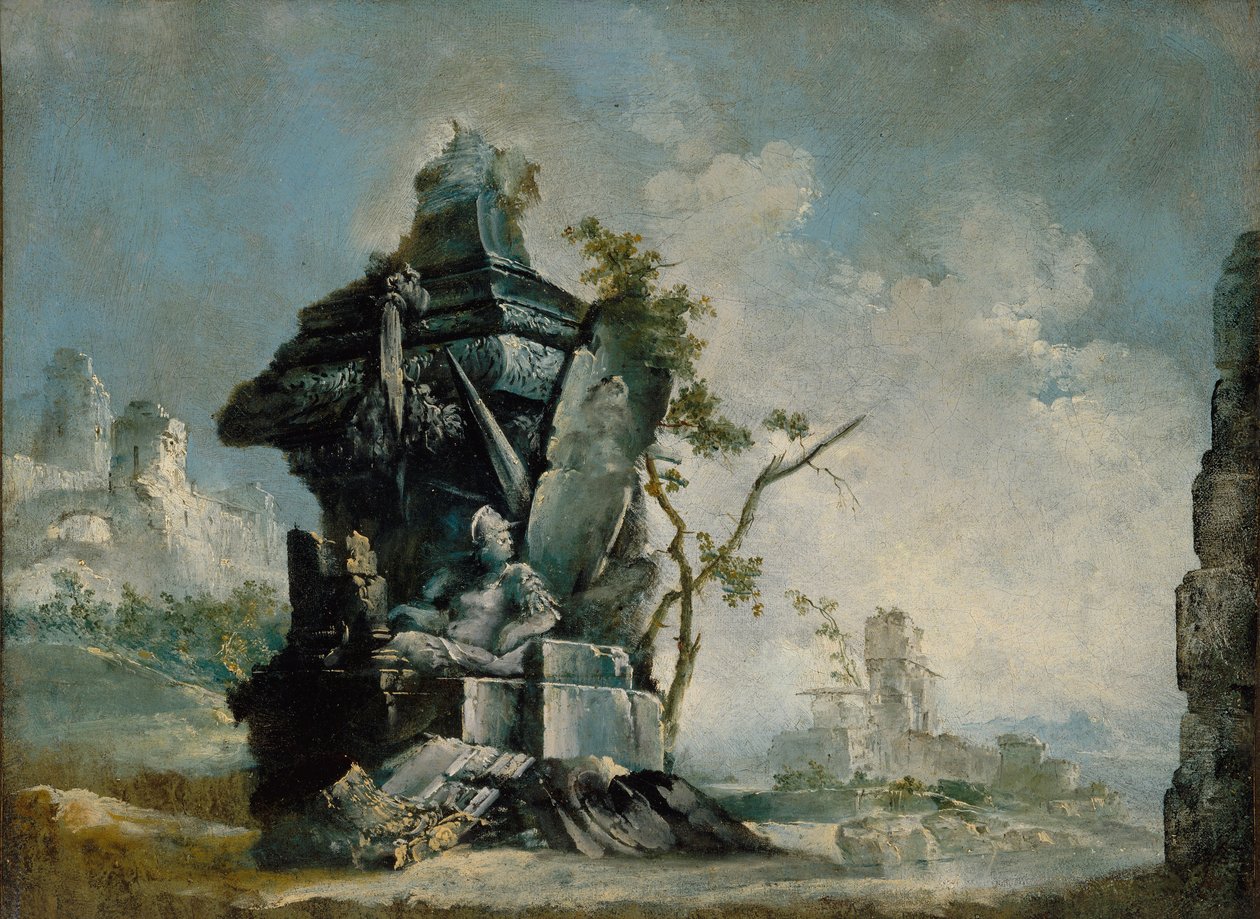 Krajobraz (Capriccio) ok. 1780 autorstwa Italian School