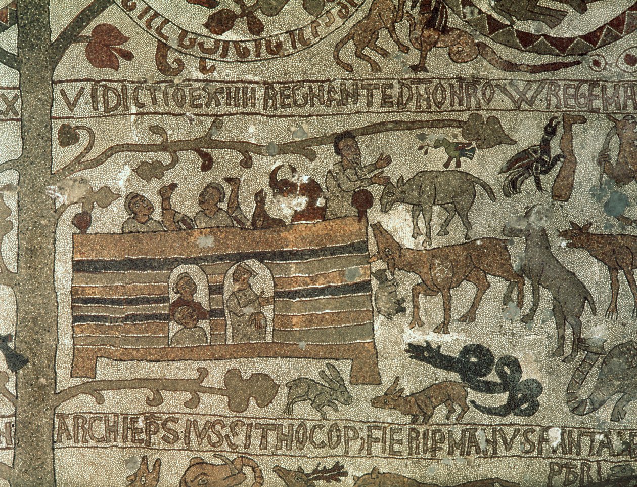 Arka Noego, 1166 (mozaika) autorstwa Italian School