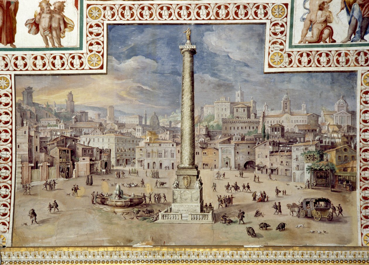 Piazza Colonna, Rzym autorstwa Italian School