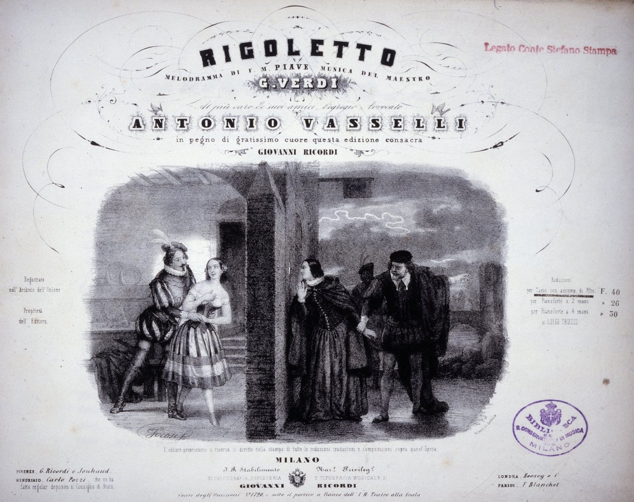 Nuty do „”Rigoletto”” Verdiego. autorstwa Italian School