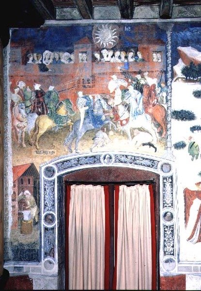 Miesiąc luty, ok. 1400 (fresk) autorstwa Italian School