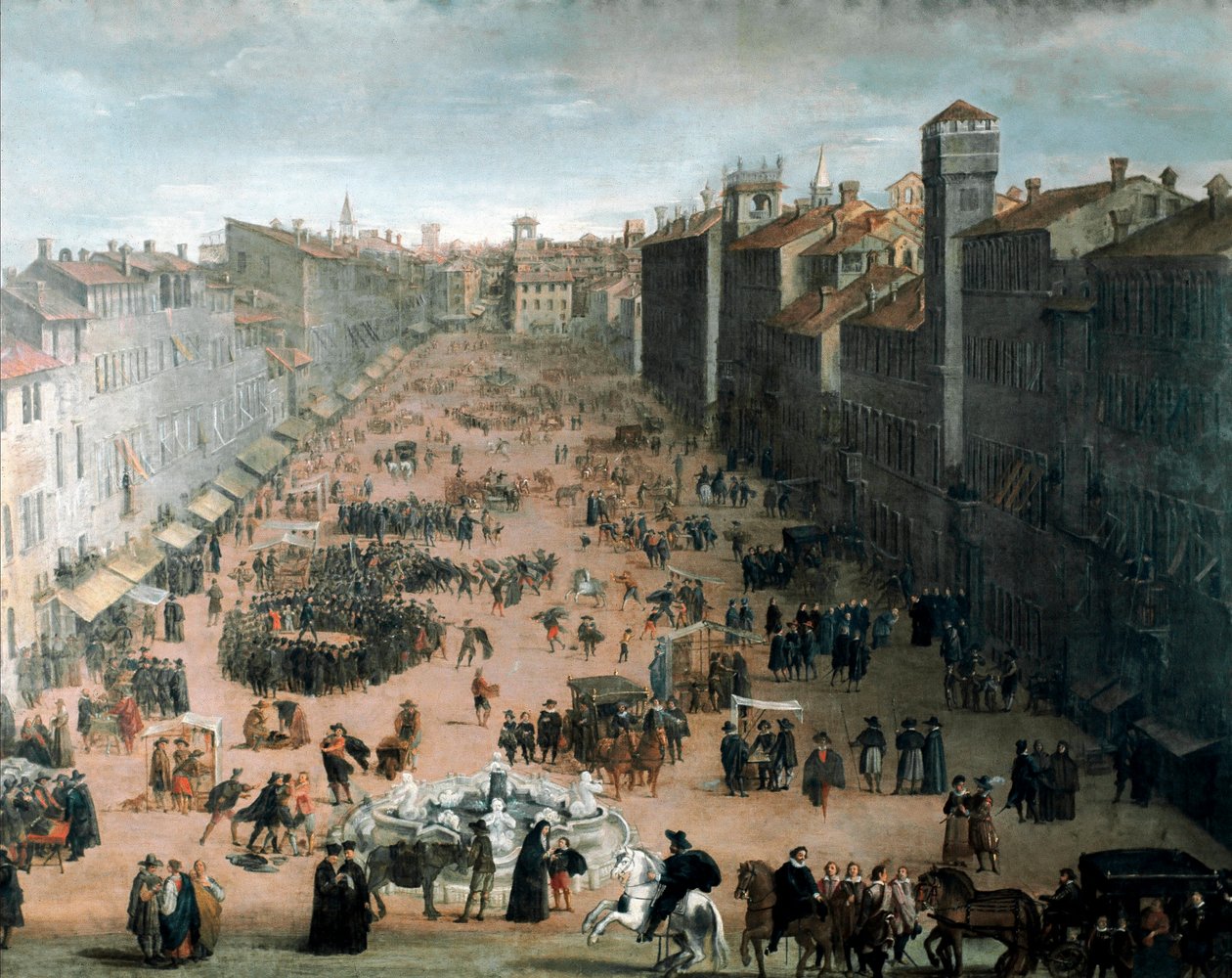 Widok na plac Navona w Rzymie (Malarstwo autorstwa Italian School