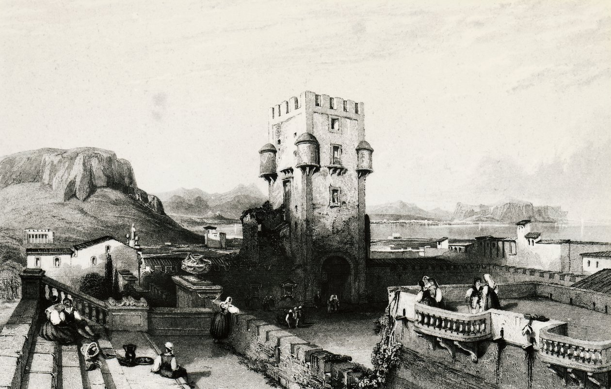 Villa Butera, Bagheria, Sycylia, rycina, Włochy autorstwa Italian School