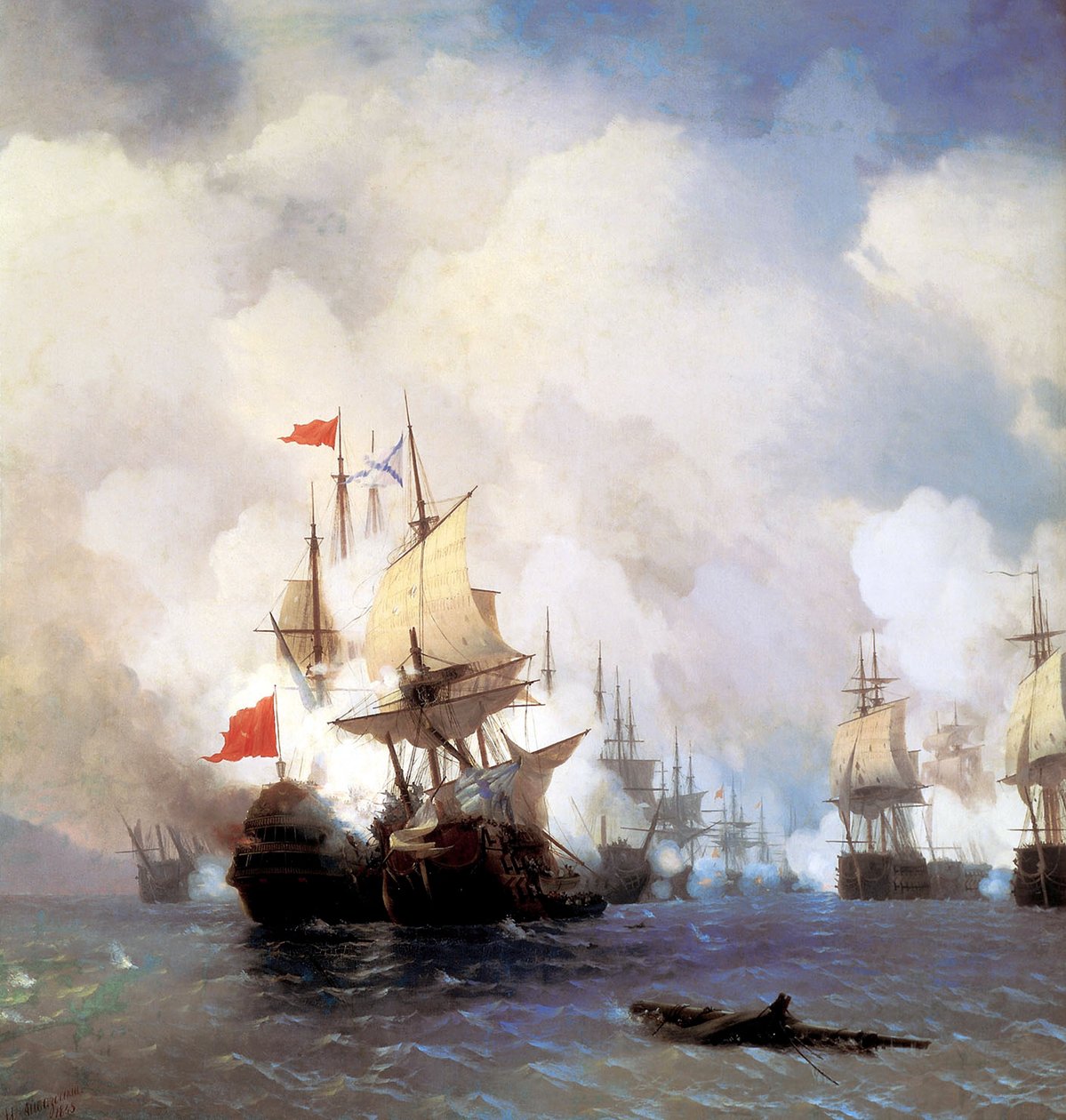 Bitwa na kanale Chios, 1848 autorstwa Ivan Konstantinovich Aivazovsky