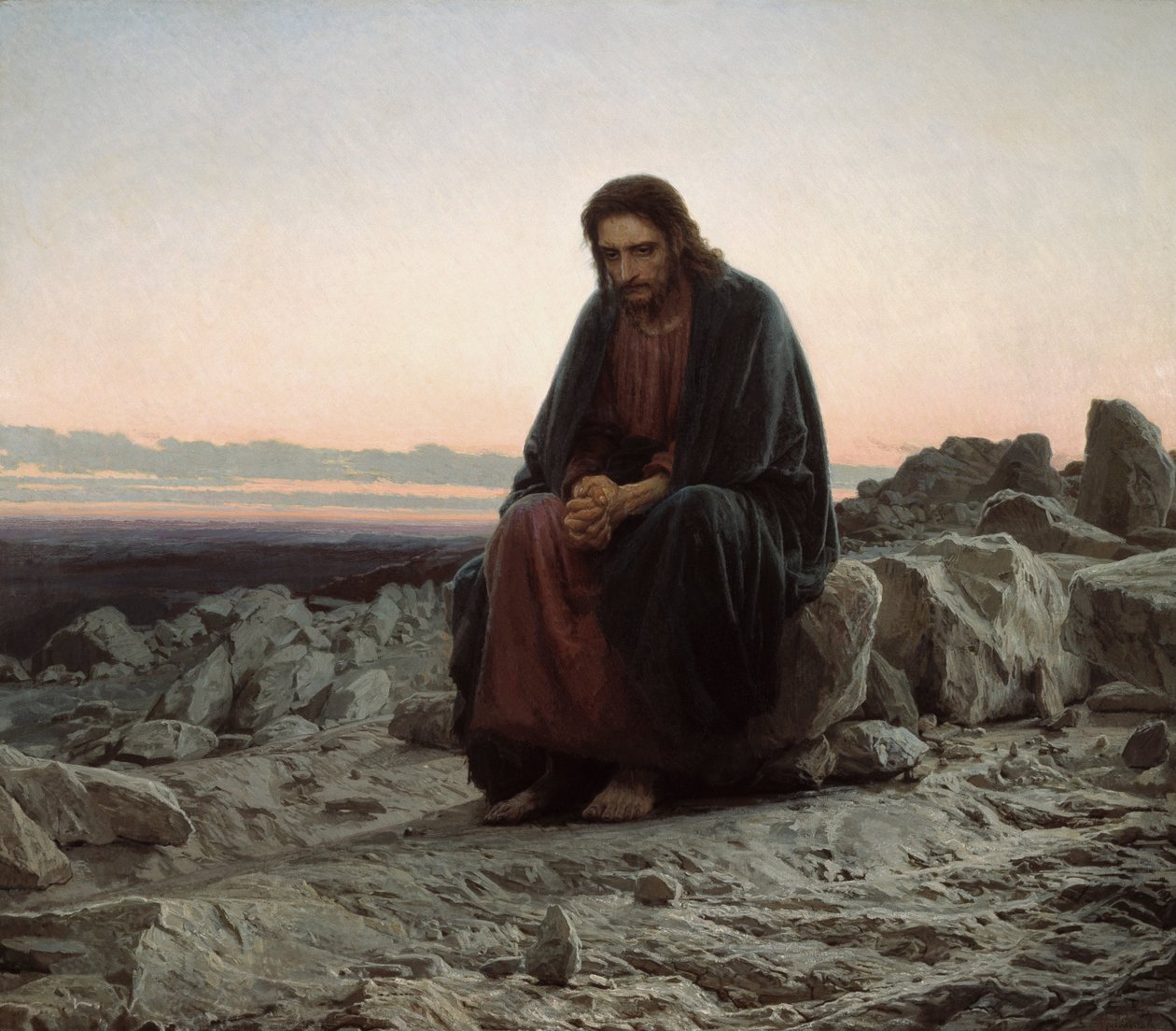 Chrystus na pustkowiu autorstwa Ivan Nikolaevich Kramskoy