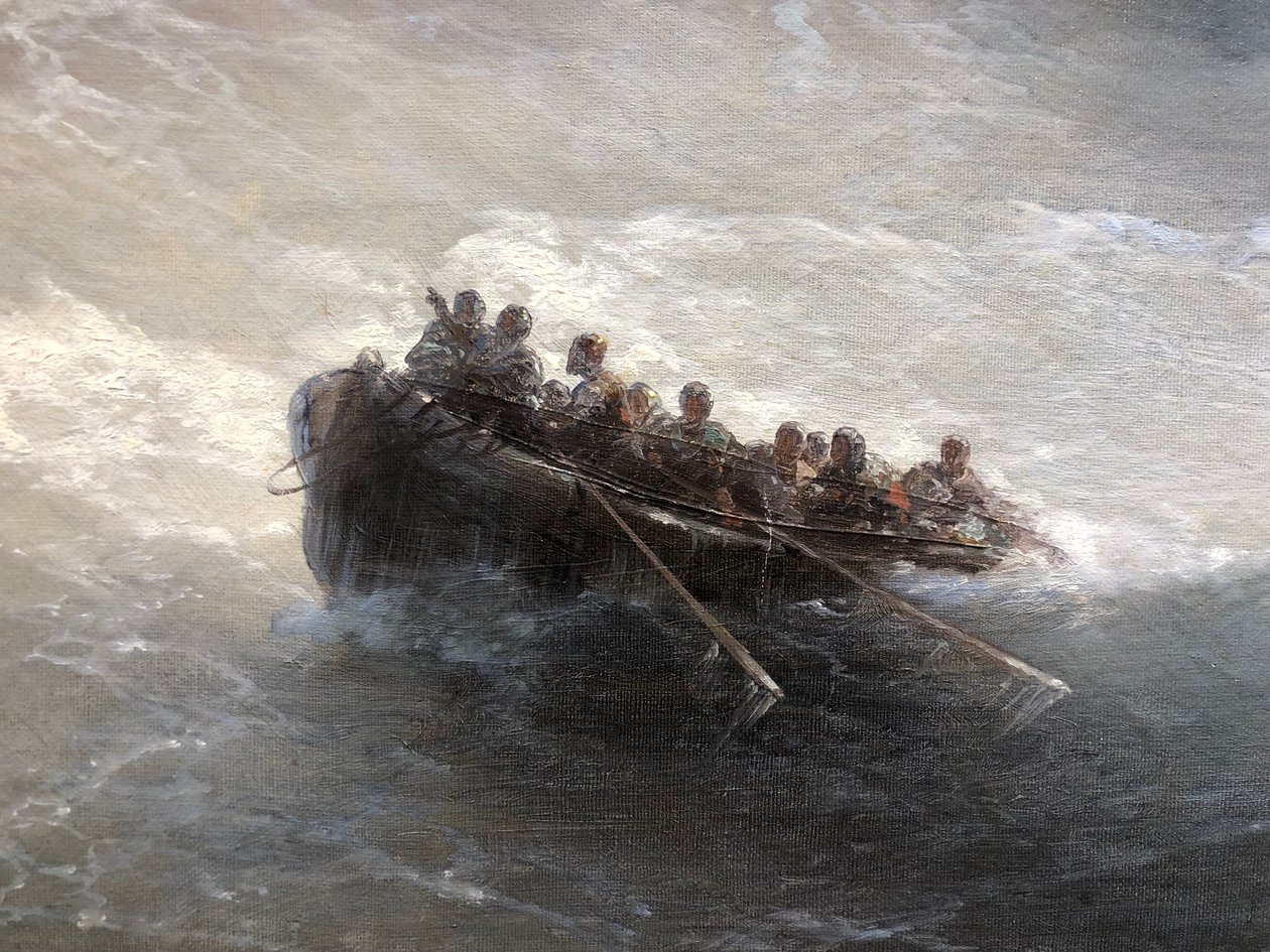 Fragment łodzi z ludźmi autorstwa Ivan Aivazovsky