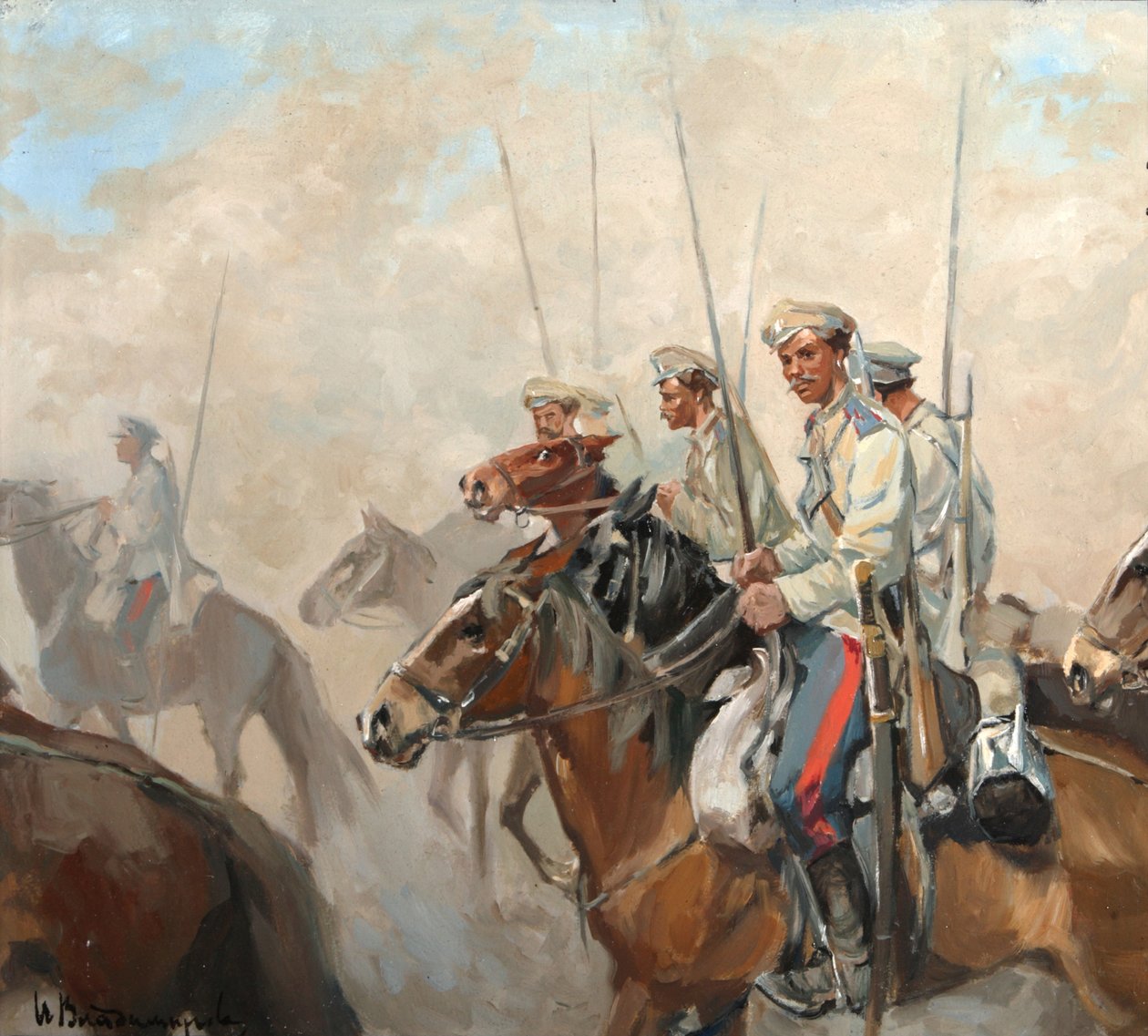 Kozacy, lata 1910 autorstwa Ivan Alexeyevich Vladimirov