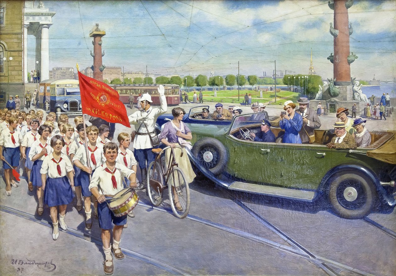 Zagraniczni turyści w Leningradzie autorstwa Ivan Alexeyevich Vladimirov