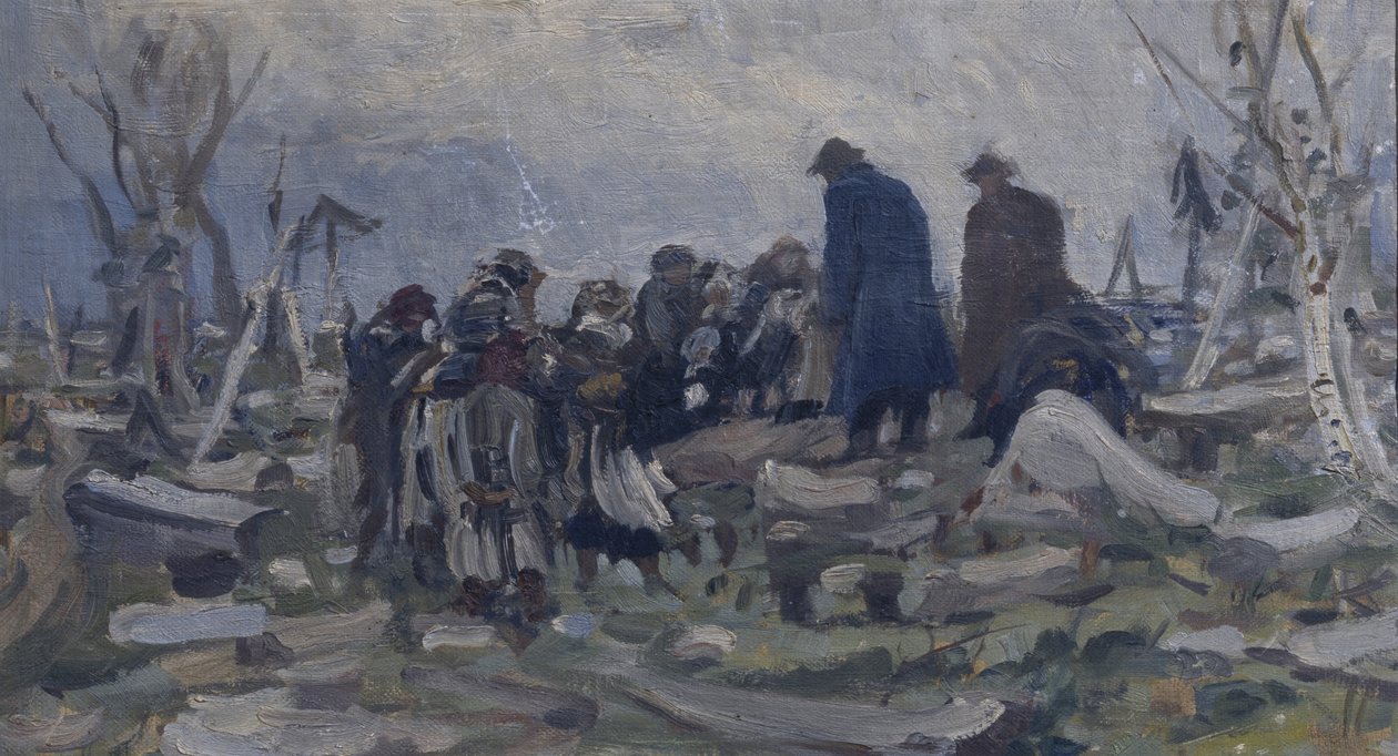 Pogrzeb chłopski autorstwa Ivan Ivanovich Tvorozhnikov