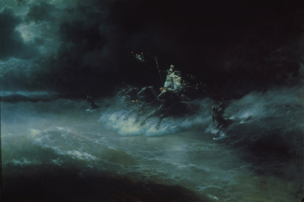 Posejdon podróżuje po morzu, 1894 autorstwa Ivan Konstantinovich Aivazovsky
