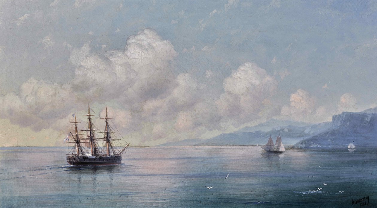 Statek u wybrzeży Krymu, 1881. autorstwa Ivan Konstantinovich Aivazovsky