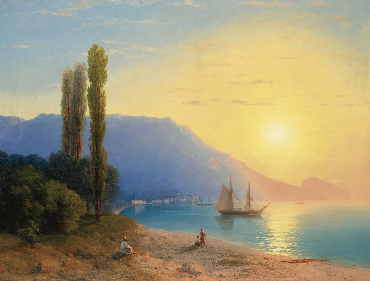 Zachód słońca nad Jałtą autorstwa Ivan Konstantinovich Aivazovsky