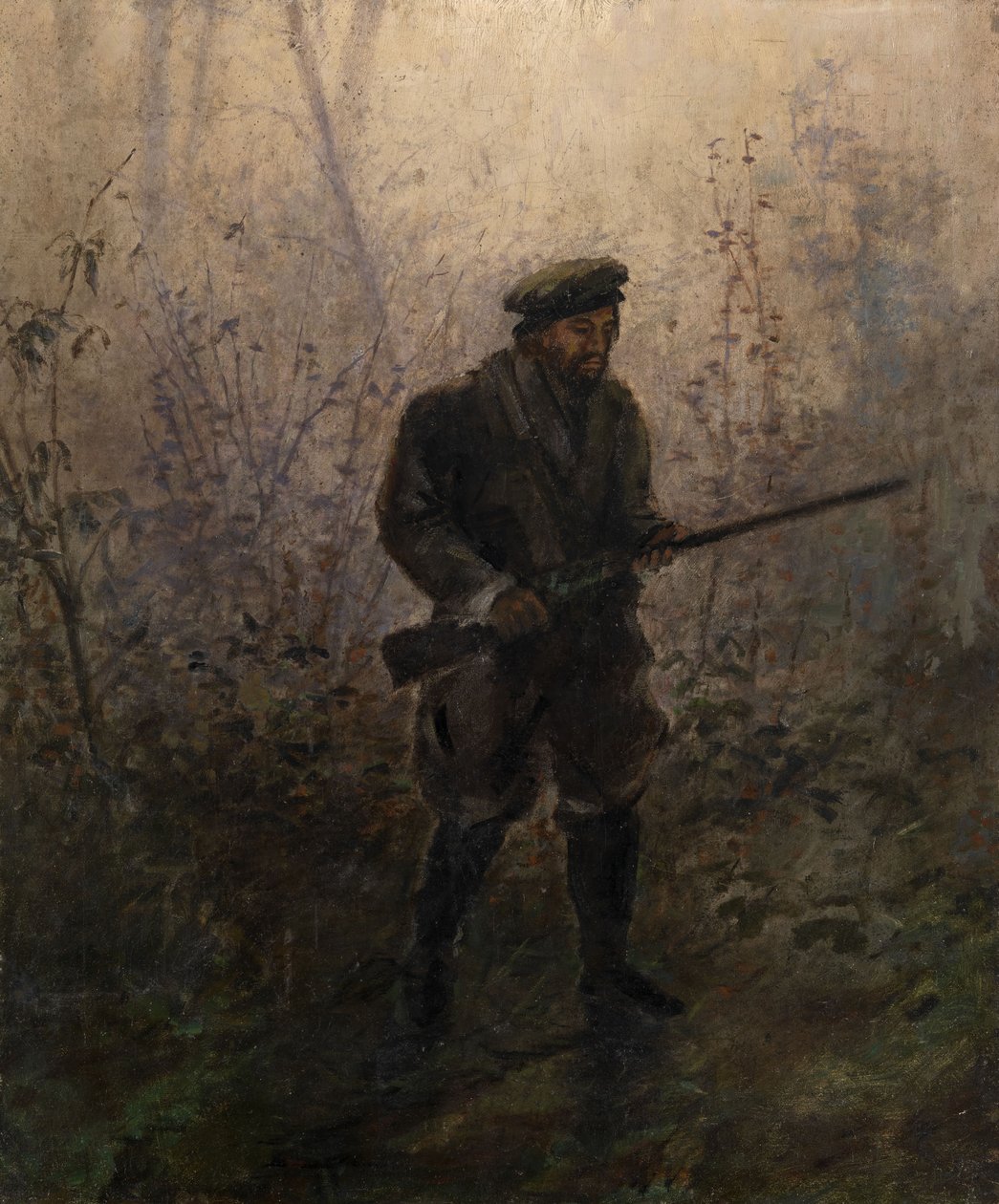 Myśliwy w lesie autorstwa Ivan Pavlovich Pokhitonov