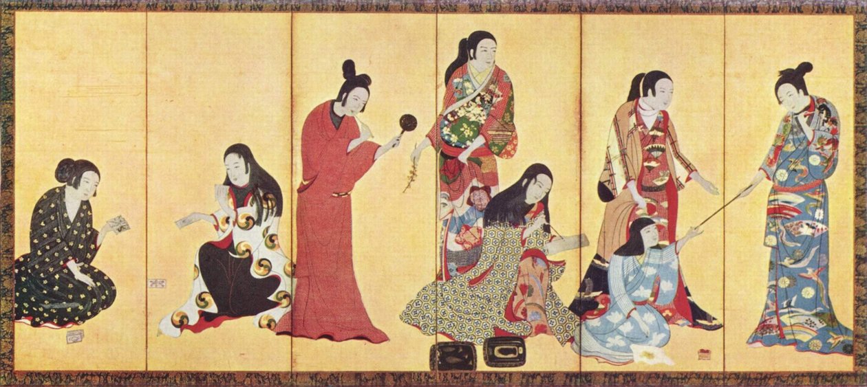 Matsuura Byobu autorstwa Iwasa Matabei