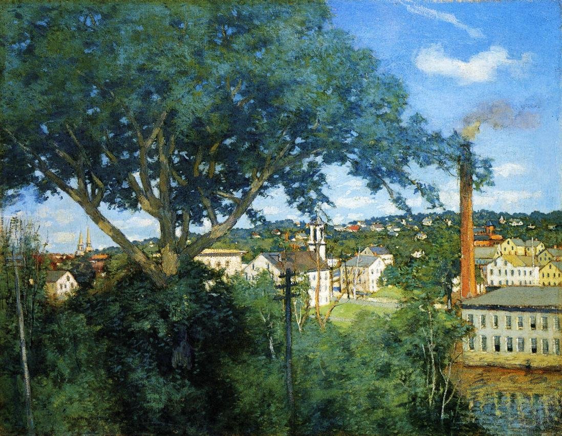 Wioska fabryczna autorstwa J. Alden Weir