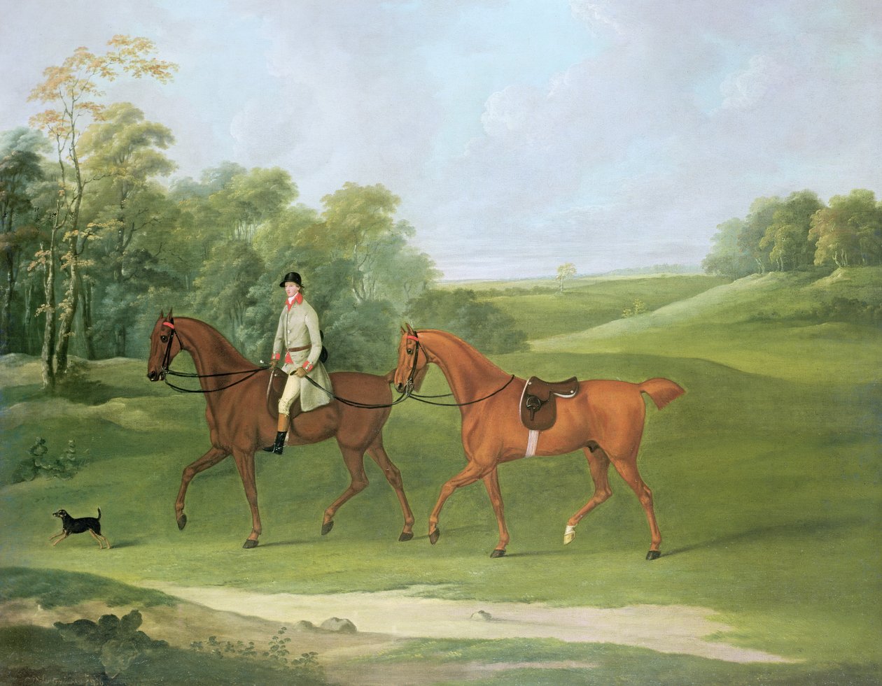 Jeździec prowadzący konia, ok.1810 autorstwa J. Francis Sartorius