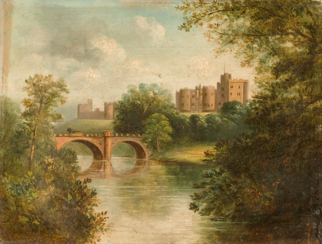 Zamek Alnwick, 1850 autorstwa J. Sharkey