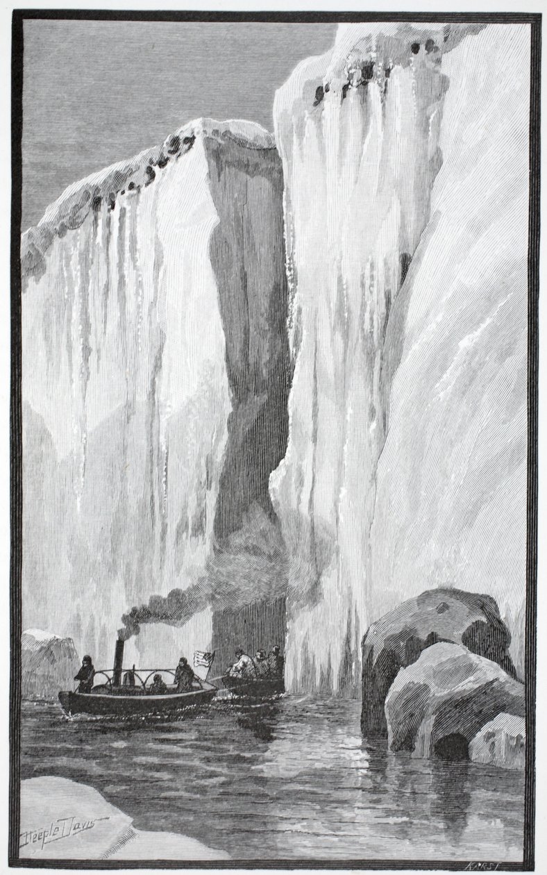 Cudowny przejazd przez split floeberg, pub. Londyn 1886 autorstwa J. Steeple Davis