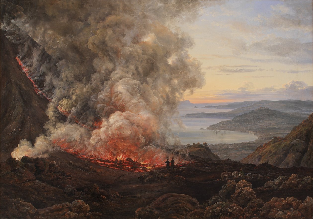 Erupcja wulkanu Wezuwiusza autorstwa Johan Christian Dahl