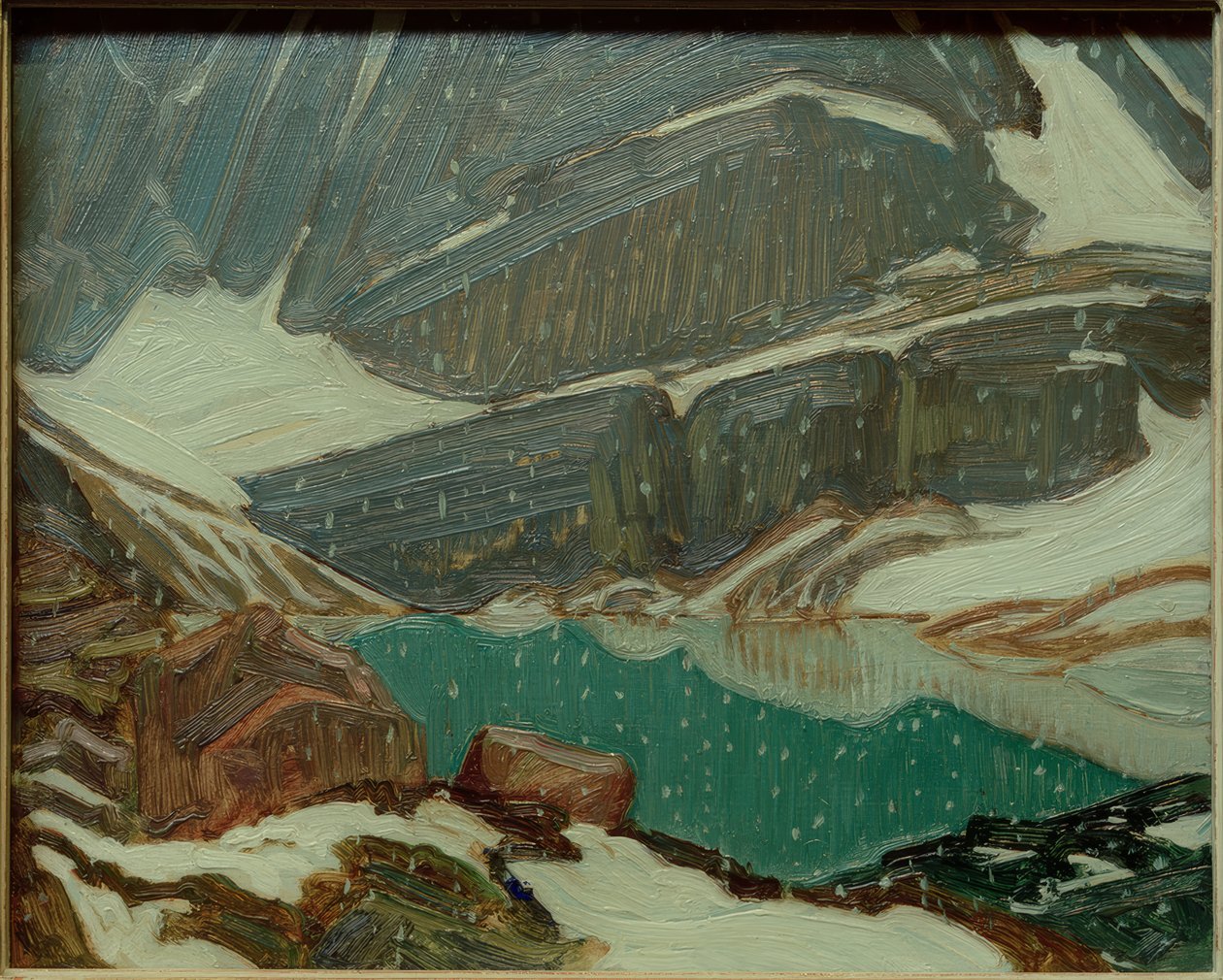 Śnieg nad jeziorem Oesa autorstwa J.E.H. MacDonald
