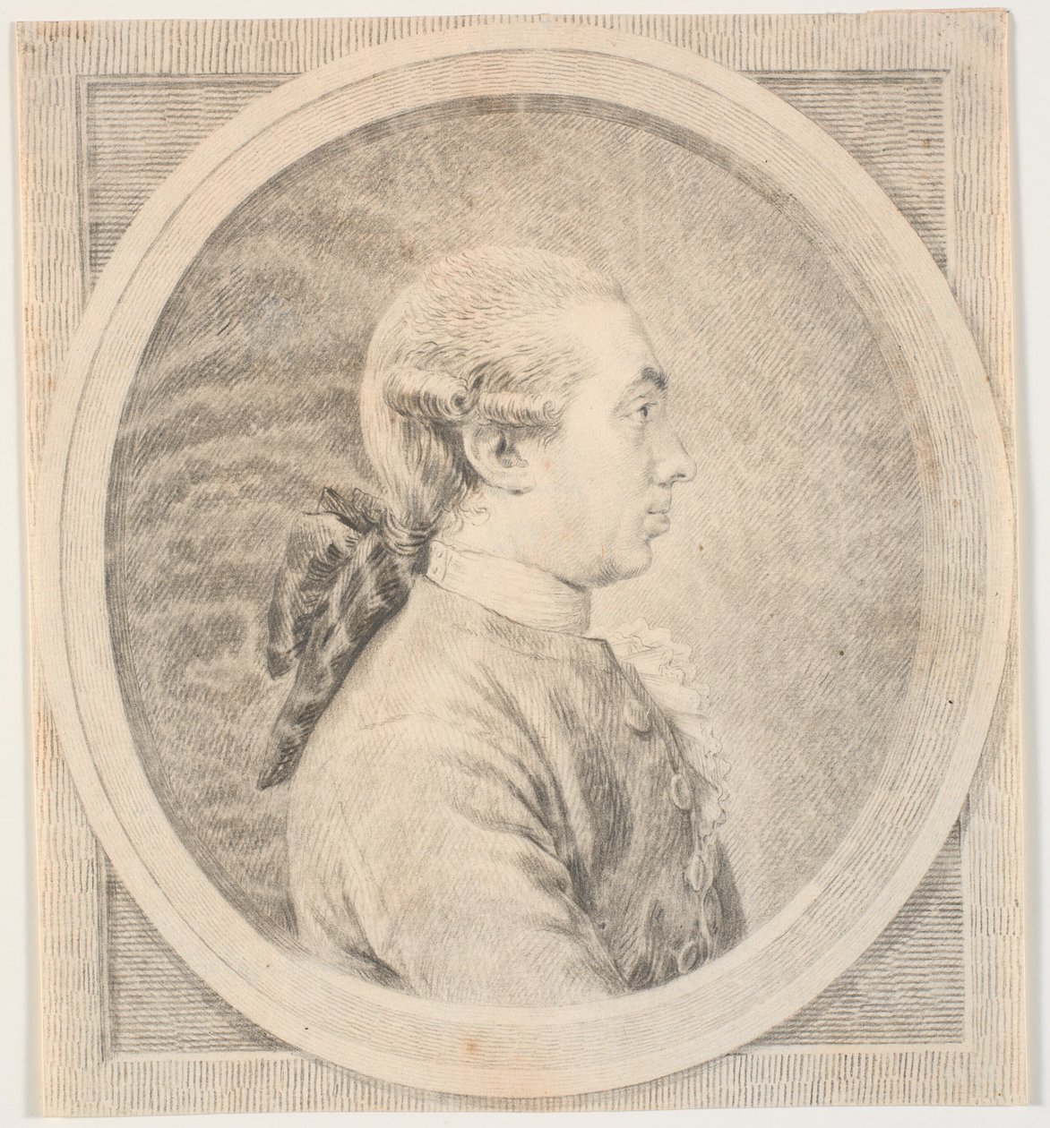 Portret męski. Profil po lewej autorstwa J.F. Clemens