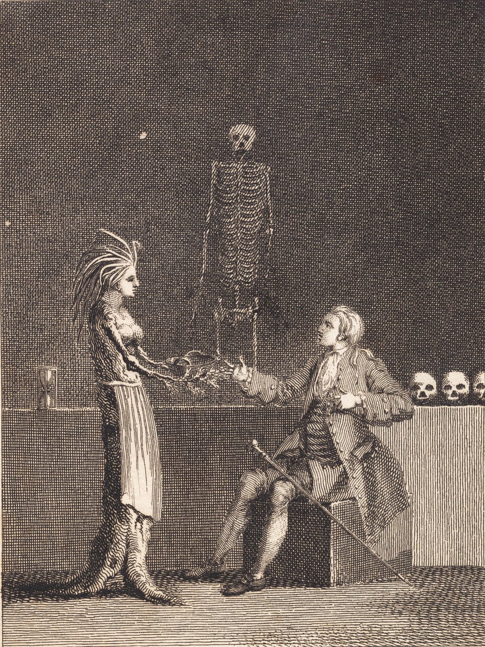 Niels Klim w izbie anatomii autorstwa J.F. Clemens