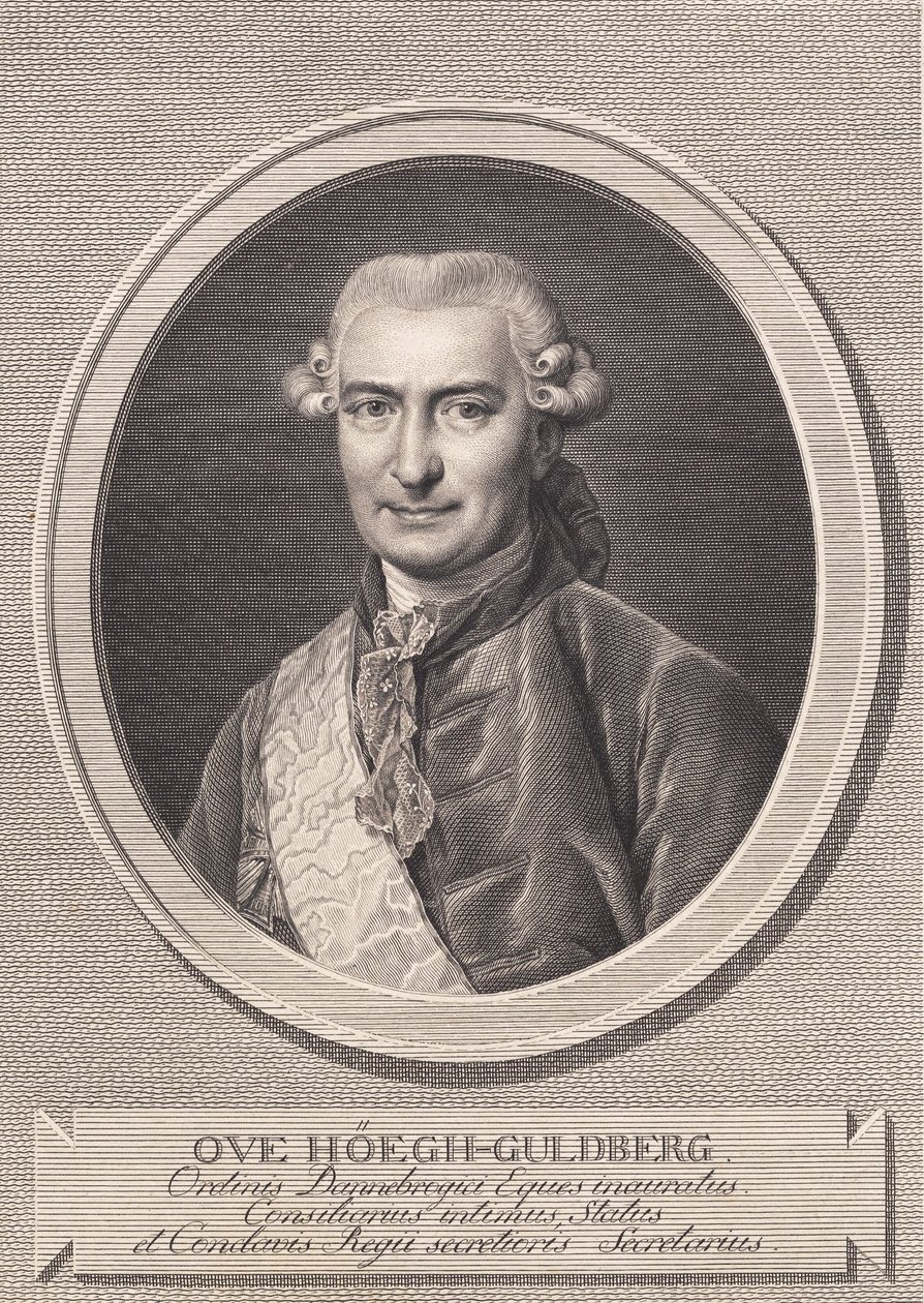 Portret Ove Høegh-Guldberg autorstwa J.F. Clemens
