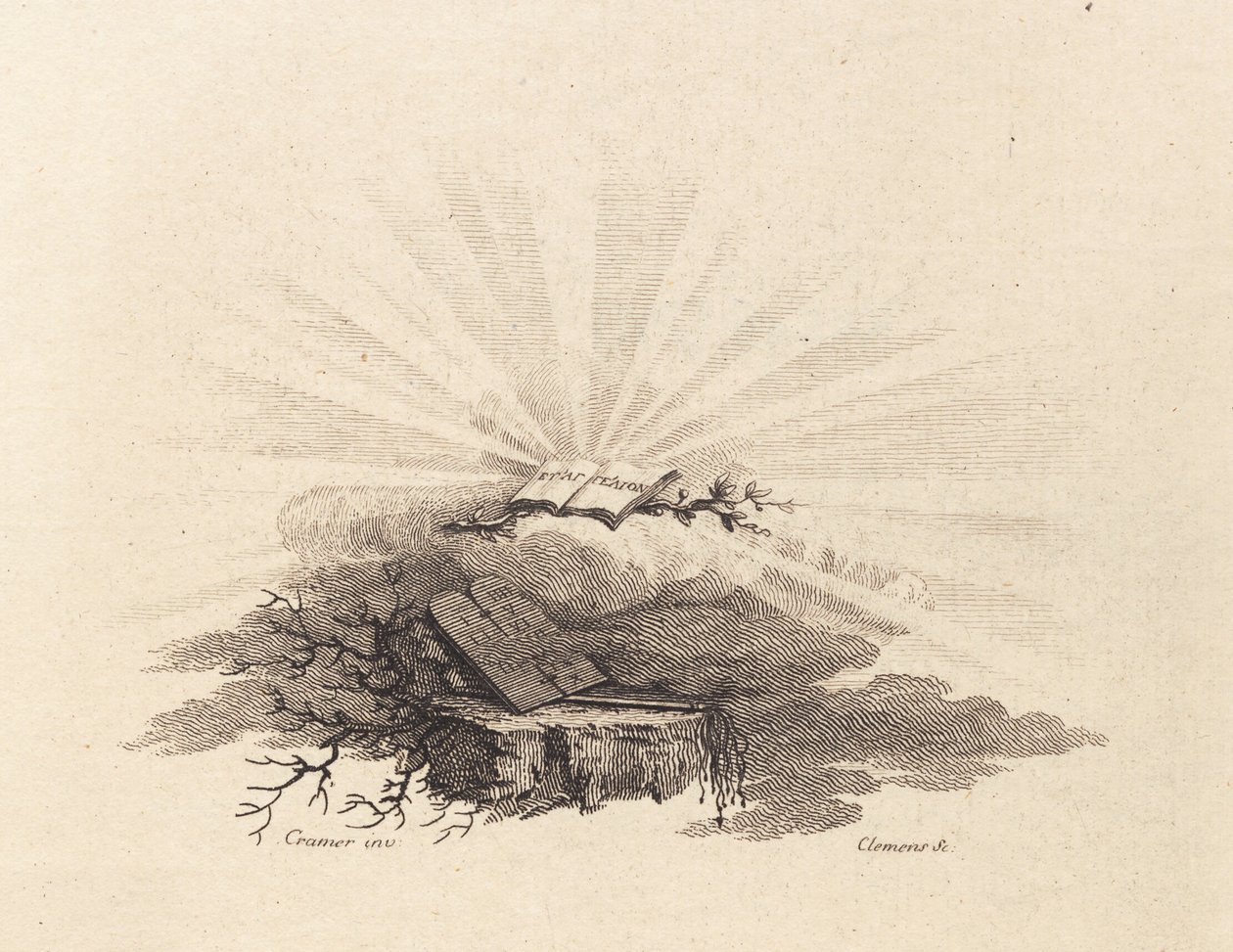 Winieta tytułowa dla C. Bastholma: „Przemówienia duchowe”, 1779 autorstwa J.F. Clemens