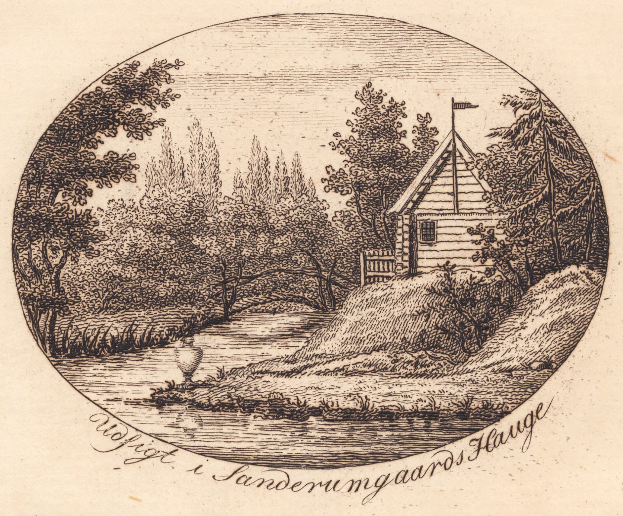 Winieta. Zobacz w Sanderumgaards Hauge autorstwa J.F. Clemens
