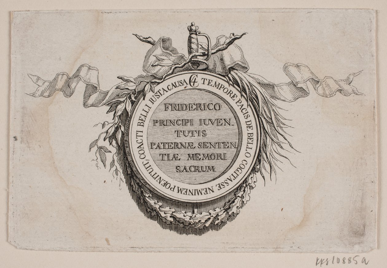 Winieta z medalem autorstwa J.F. Clemens