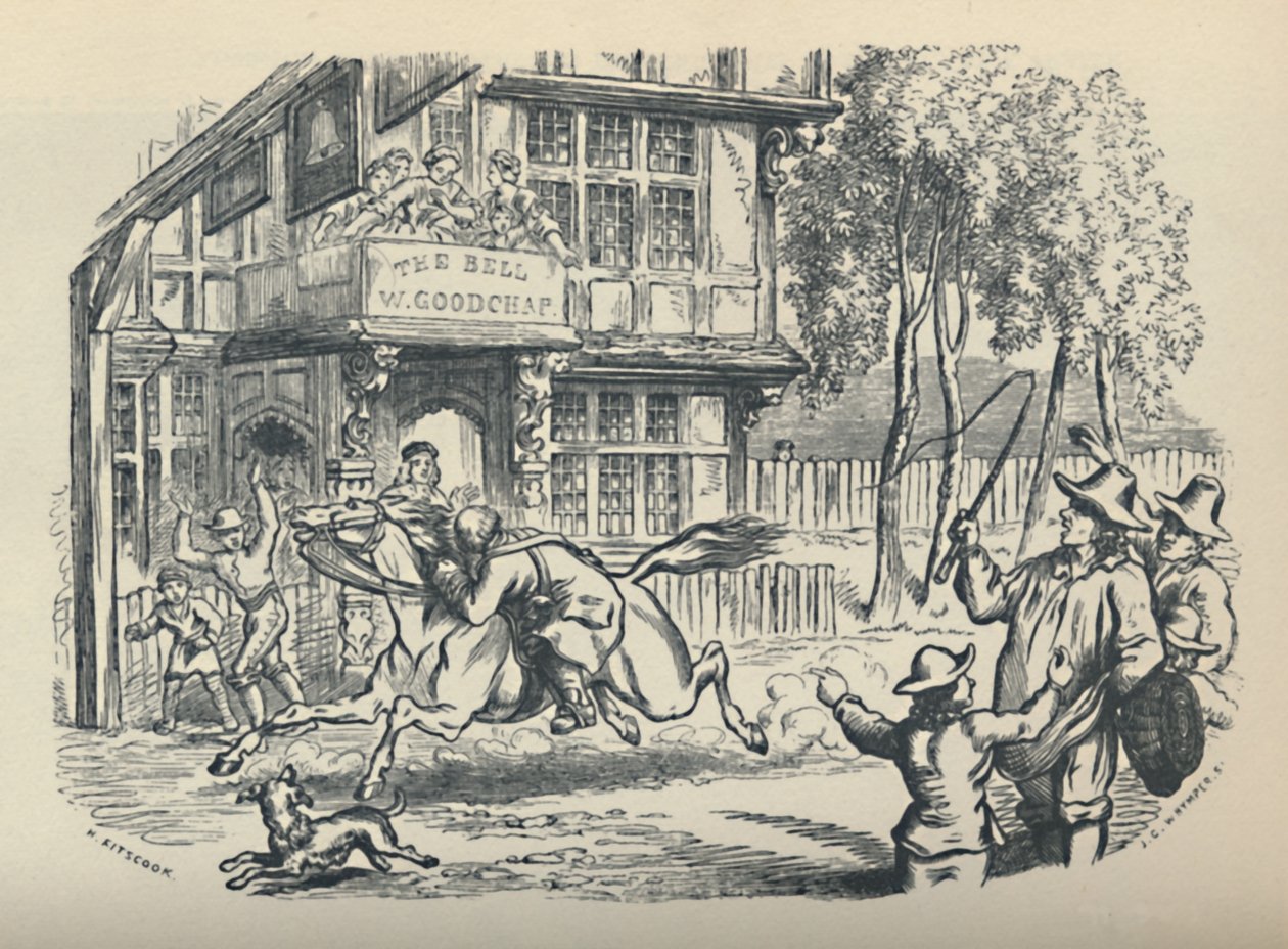 „John Gilpin Passing The Bell, Edmonton”, ok. 1950. autorstwa JG Whymper