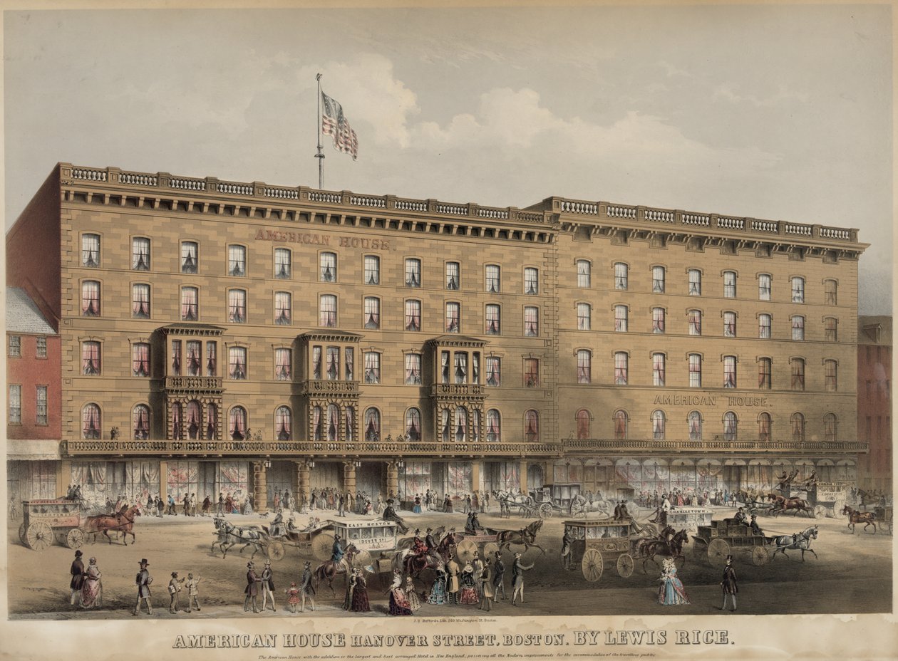 American House Hanover Street, Boston Medium autorstwa J.H. Bufford