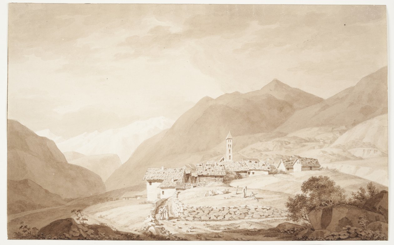 Wioska Airolo w Alpach autorstwa J.L. Lund