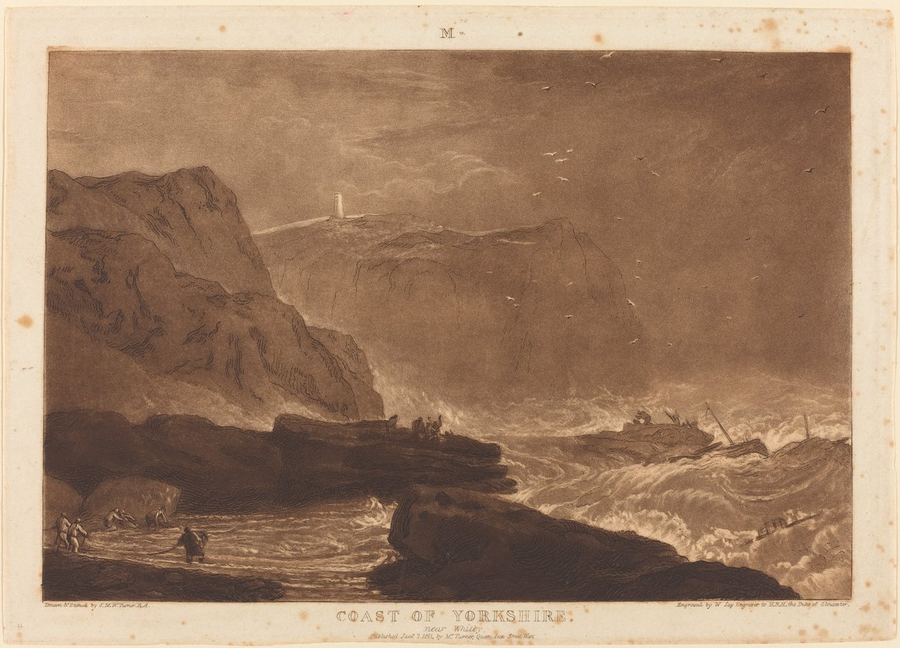Wybrzeże Yorkshire, opublikowane 1811 autorstwa Joseph Mallord William Turner