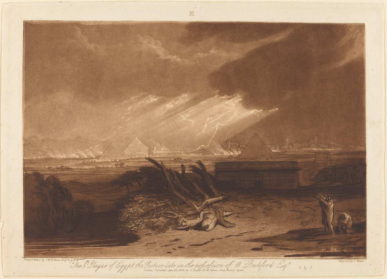 Piąta plaga egipska, opublikowana w 1808 r. autorstwa Joseph Mallord William Turner