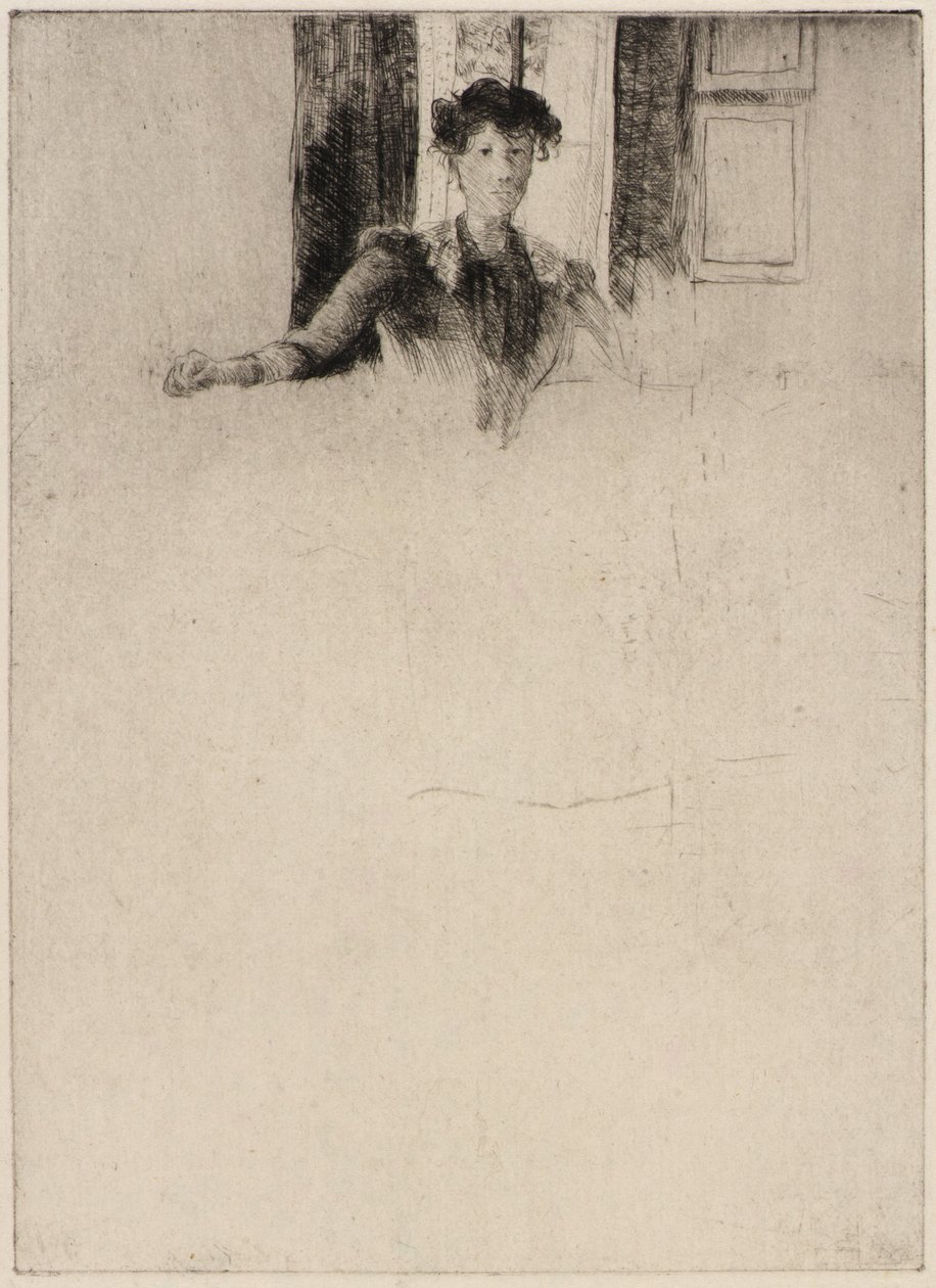 Szkic przez okno autorstwa J. Alden Weir
