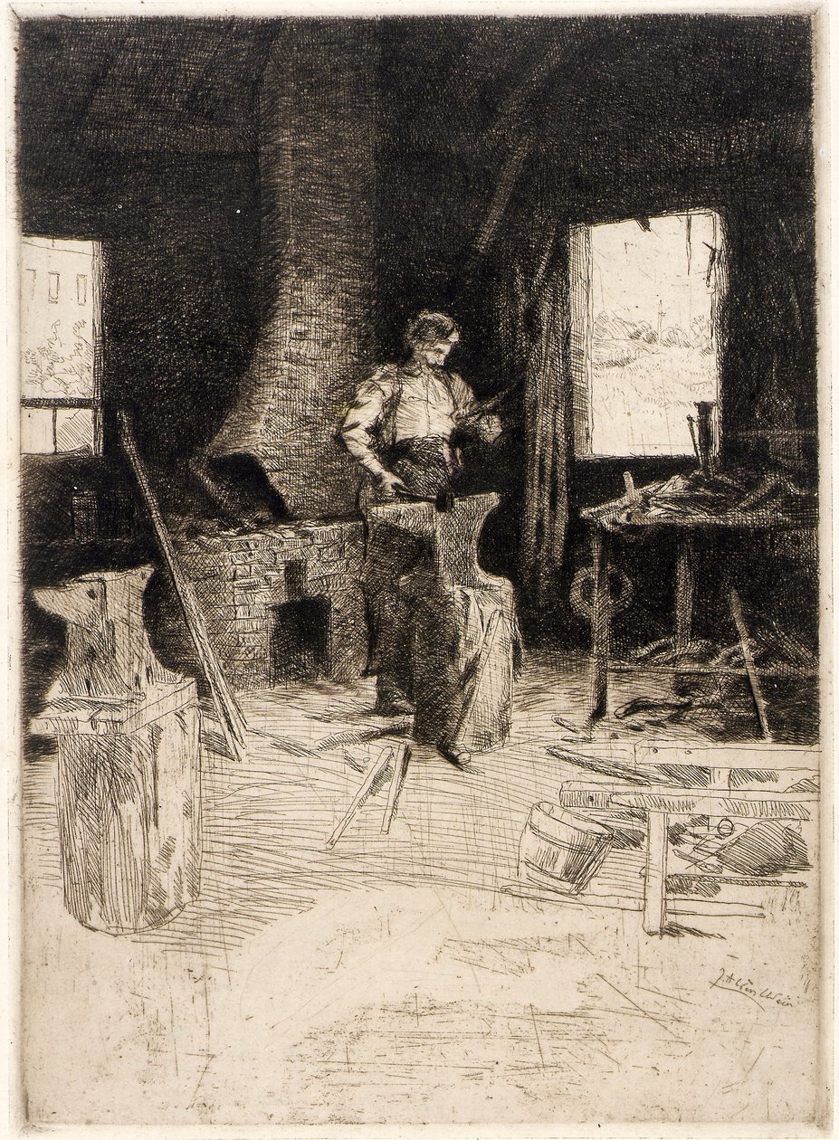 Sklep kowala autorstwa J. Alden Weir