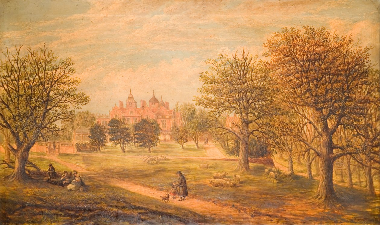 Aston Hall z Zachodu, 1800-1900. autorstwa J. Beardmore