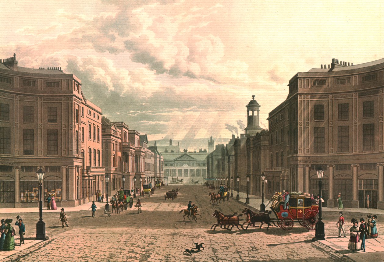 Regent Street z Piccadilly, ok. 1822. autorstwa J Bluck