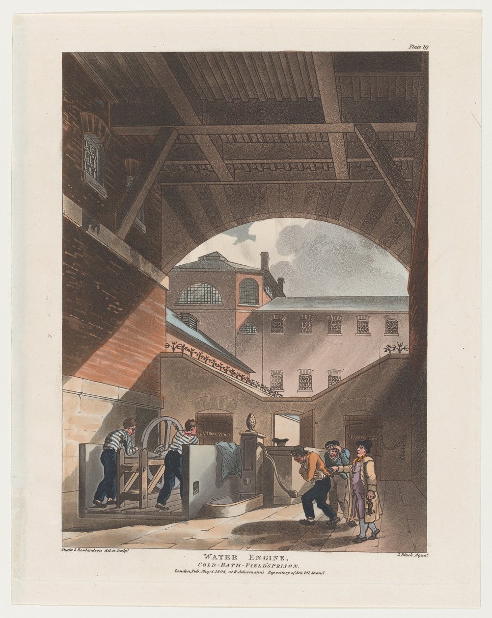 Maszyna wodna, więzienie Cold-Bath Field, 1808., 1808. autorstwa J. Bluck