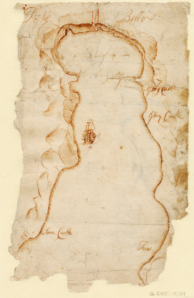 Portobelo, ok. 1740 r. (papier) autorstwa J. C. Morris