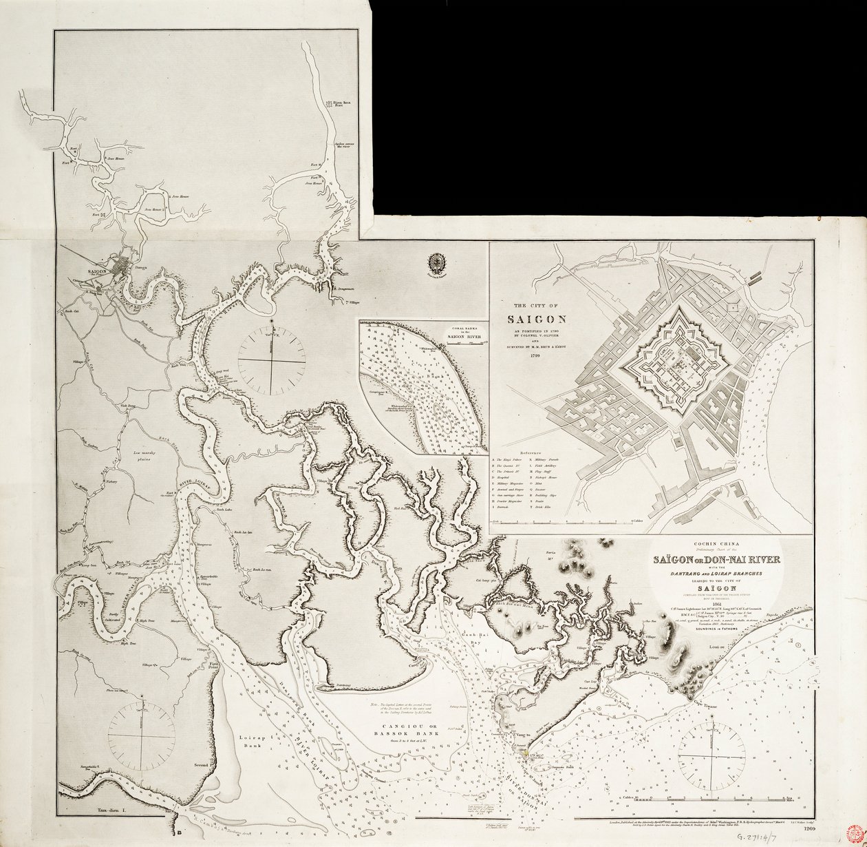 Mapa Indochin autorstwa J. & C. Walker