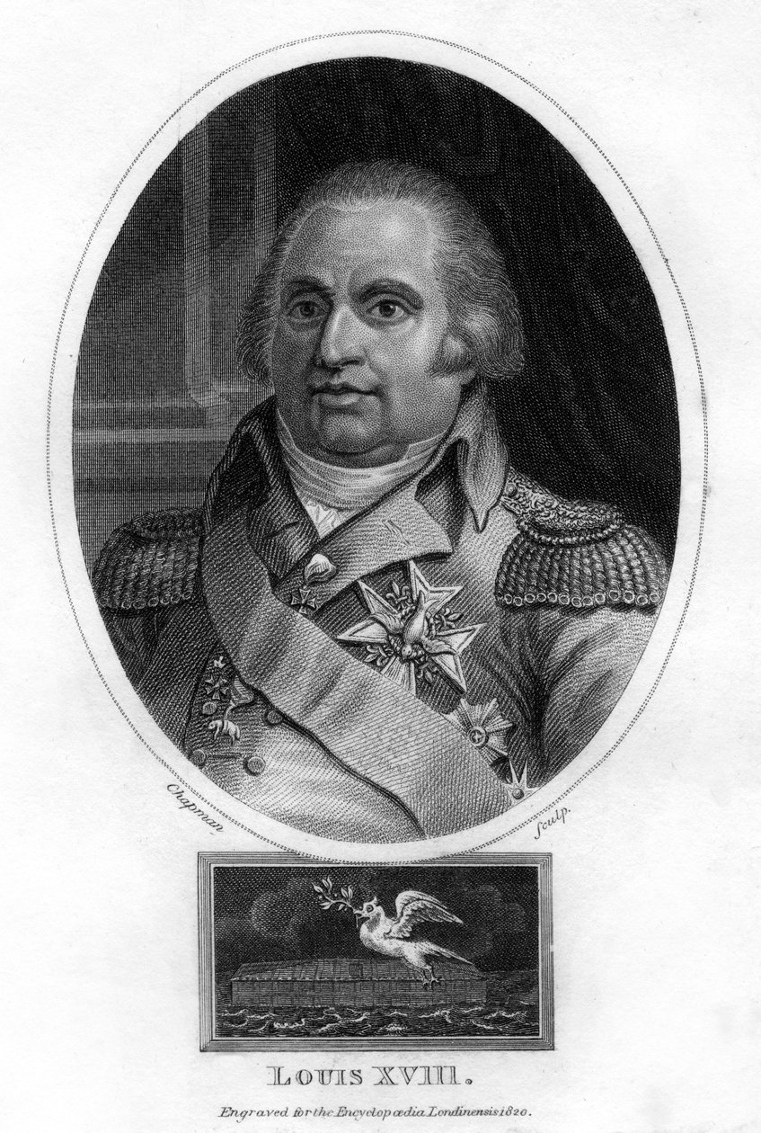 Ludwik XVIII, król Francji, 1820. autorstwa J. Chapman