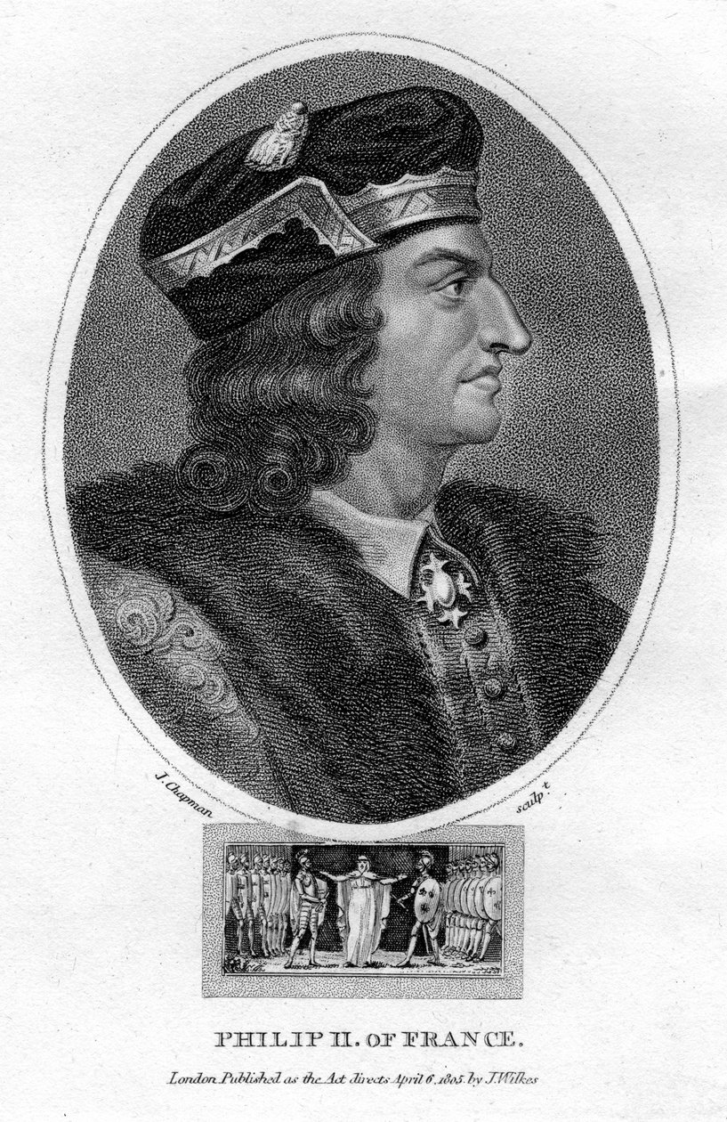 Filip II, król Francji, 1805. autorstwa J. Chapman