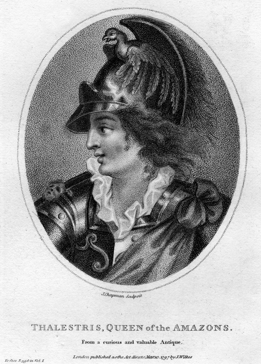 Thalestris, mityczna królowa Amazonek, 1797. autorstwa J. Chapman