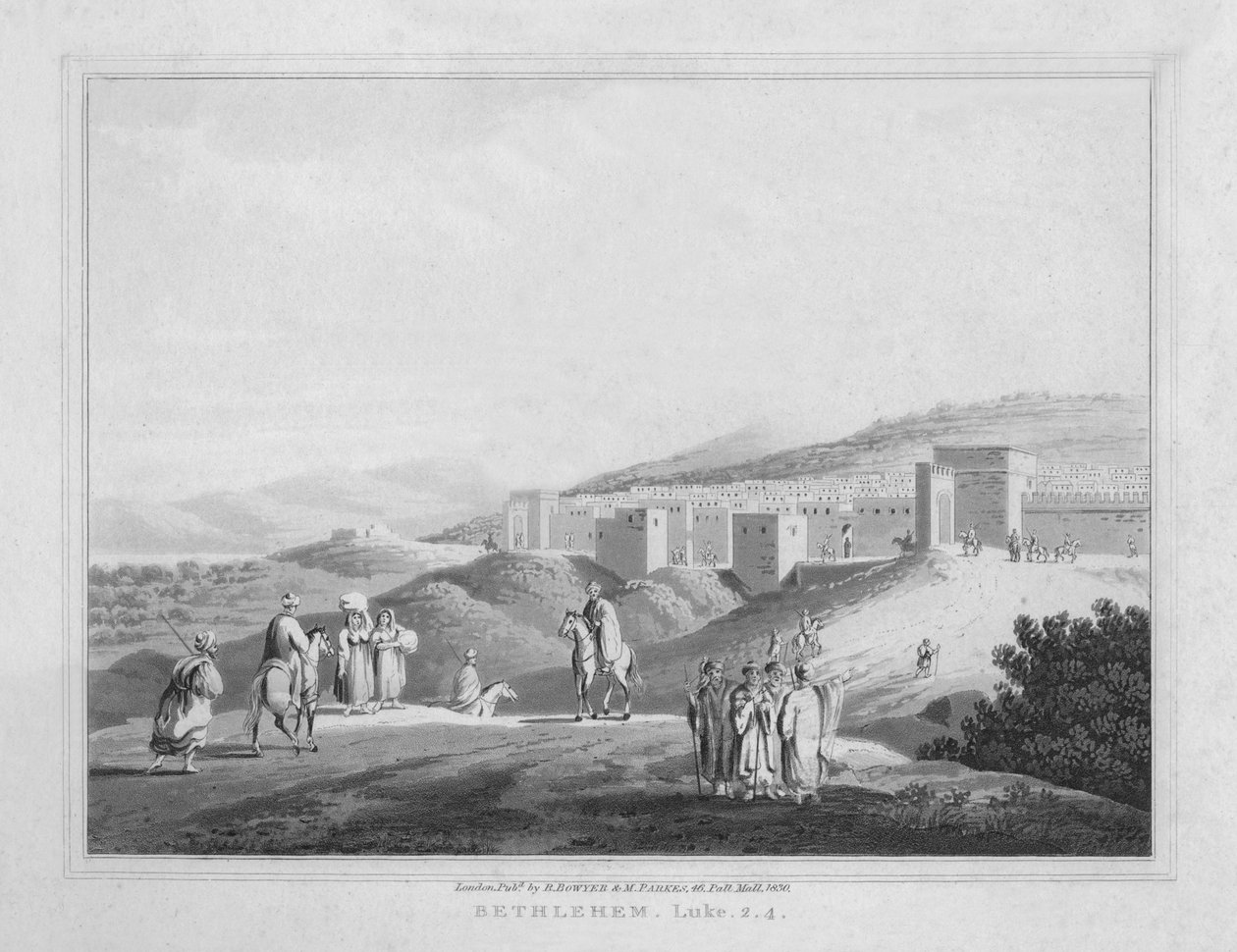 Betlejem. Łukasza, 2.4, 1830 r autorstwa J. Clarke
