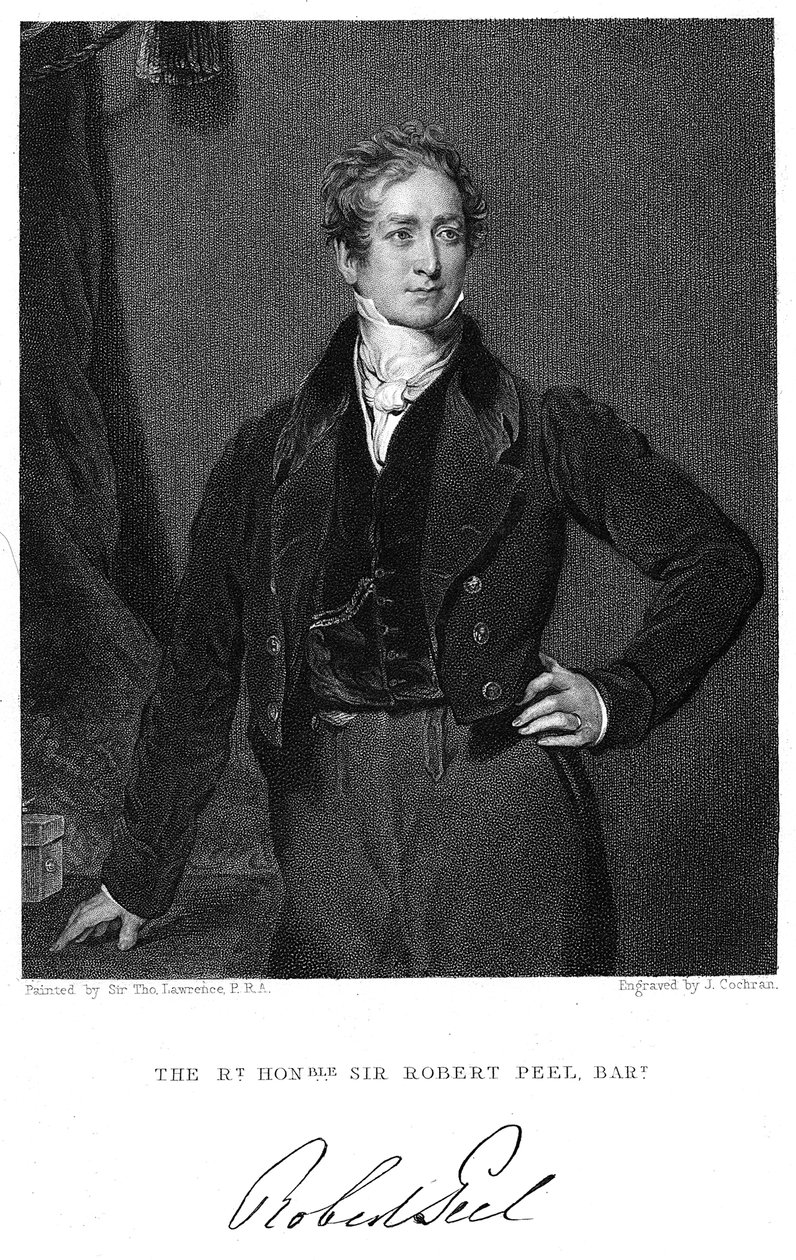 Robert Peel, XIX-wieczny brytyjski mąż stanu autorstwa J. Cochran